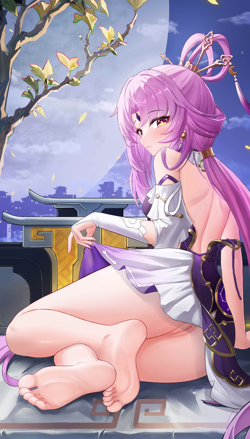 ass feet fu_xuan honkai:_star_rail jndfh no_bra nopan pussy skirt_lift uncensored