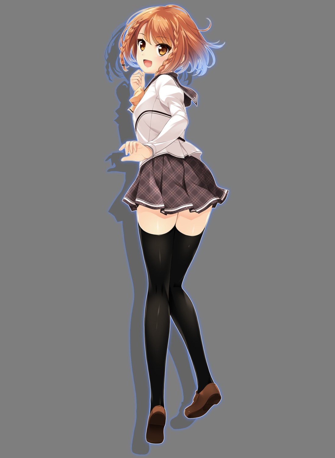 kusakabe_korona miagete_goran_yozora_no_hoshi_wo pulltop seifuku thighhighs transparent_png yashima_takahiro