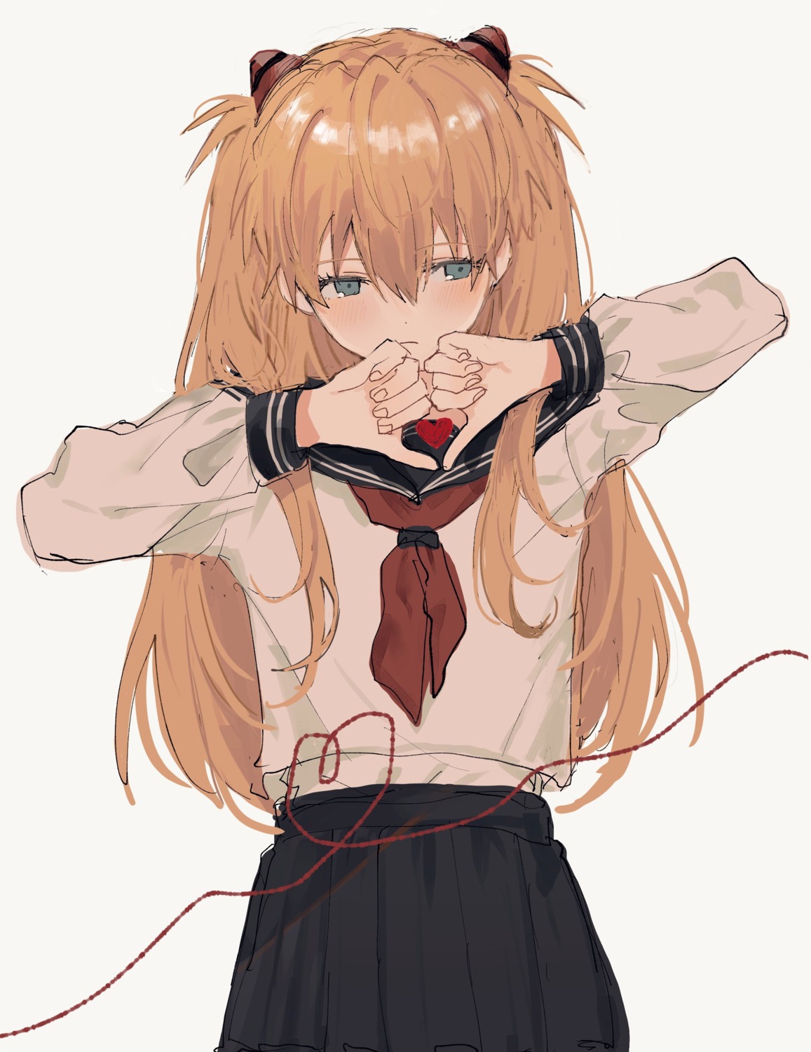 neon_genesis_evangelion nokoru_sora seifuku souryuu_asuka_langley