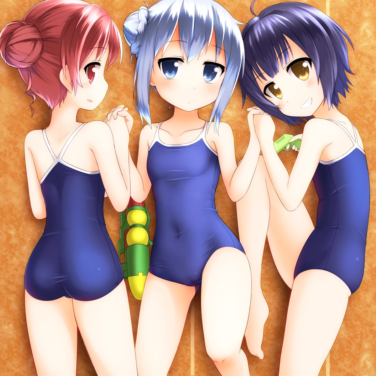 ass cameltoe faubynet gochuumon_wa_usagi_desu_ka? jouga_maya kafuu_chino loli natsu_megumi school_swimsuit swimsuits