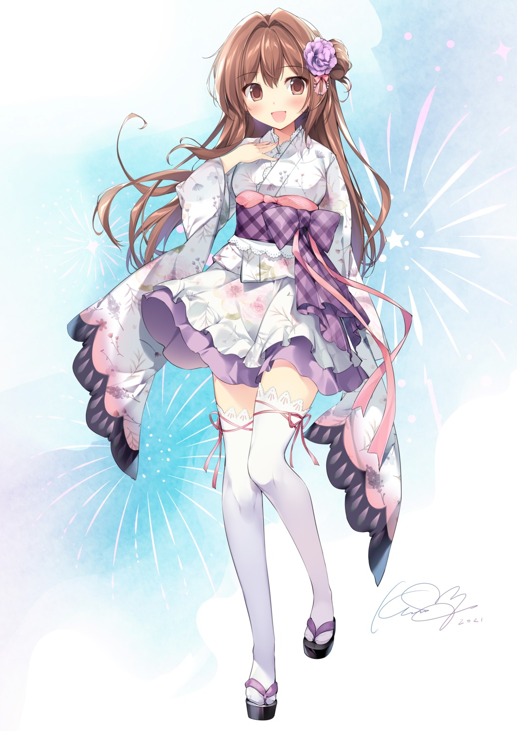 aomi_maika karory skirt_lift thighhighs yukata