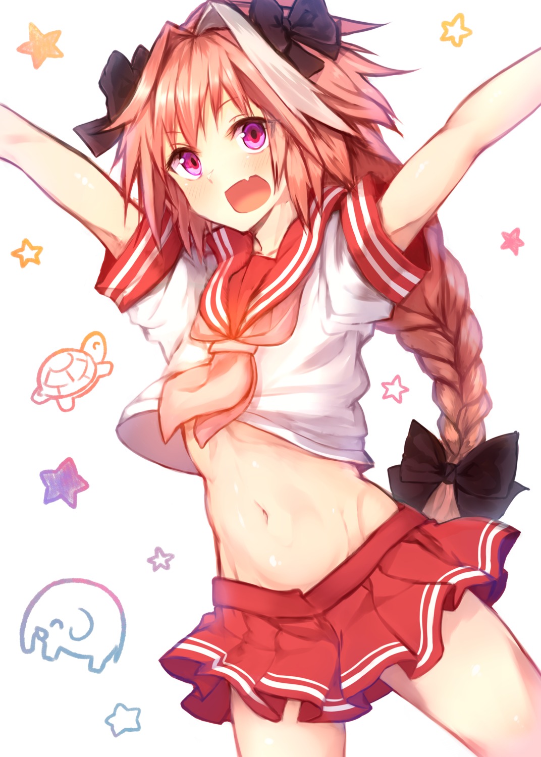 astolfo_(fate) fate/apocrypha fate/grand_order fate/stay_night seifuku shirt_lift sukemyon trap