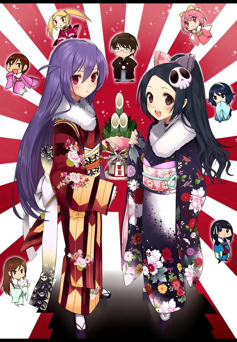 aki aoyama_mio chibi elsea_de_lute_irma haqua_du_lot_herminium kami_nomi_zo_shiru_sekai kasuga_kusunoki katsuragi_keima kimono nakagawa_kanon shiomiya_shiori takahara_ayumi