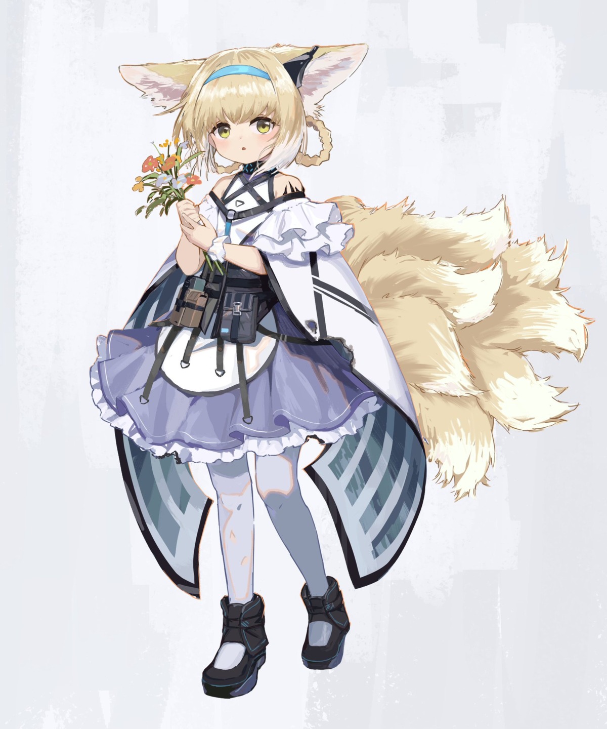 animal_ears arknights kitsune suzuran_(arknights) tail