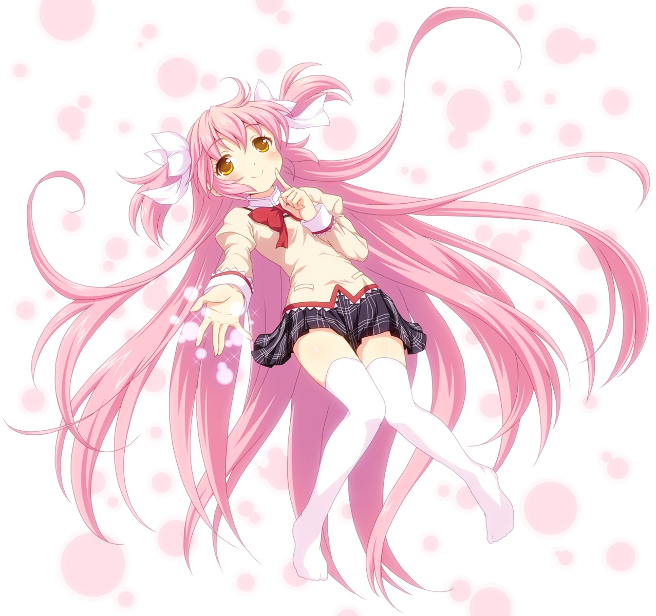 kaname_madoka puella_magi_madoka_magica seifuku thighhighs yamasan