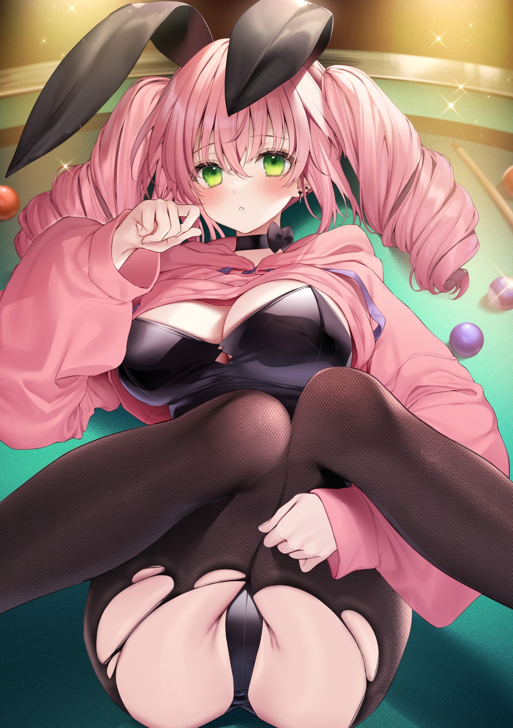 animal_ears bunny_ears bunny_girl fishnets jiiwara pantyhose torn_clothes