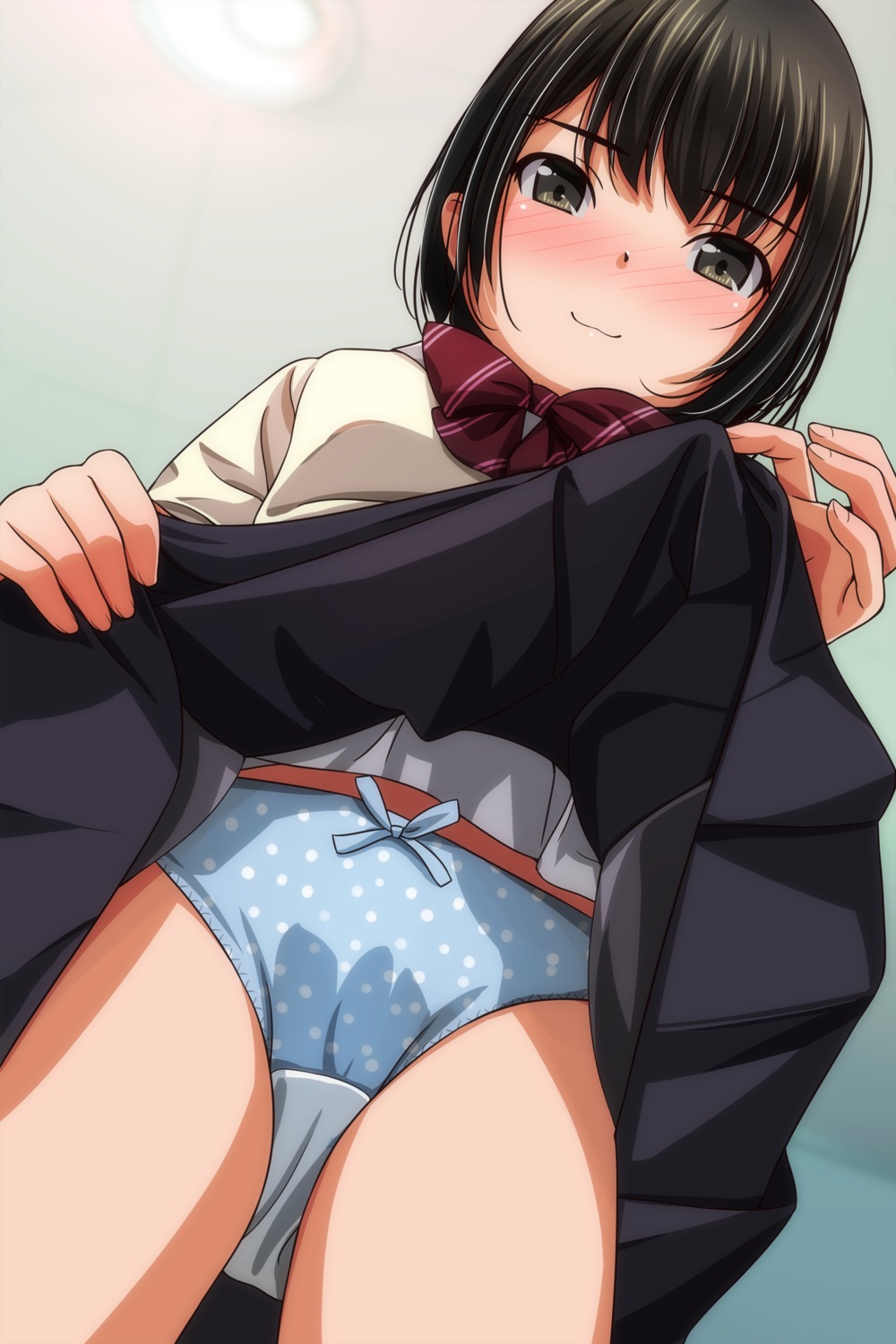 loli matsunaga_kouyou pantsu seifuku skirt_lift sweater