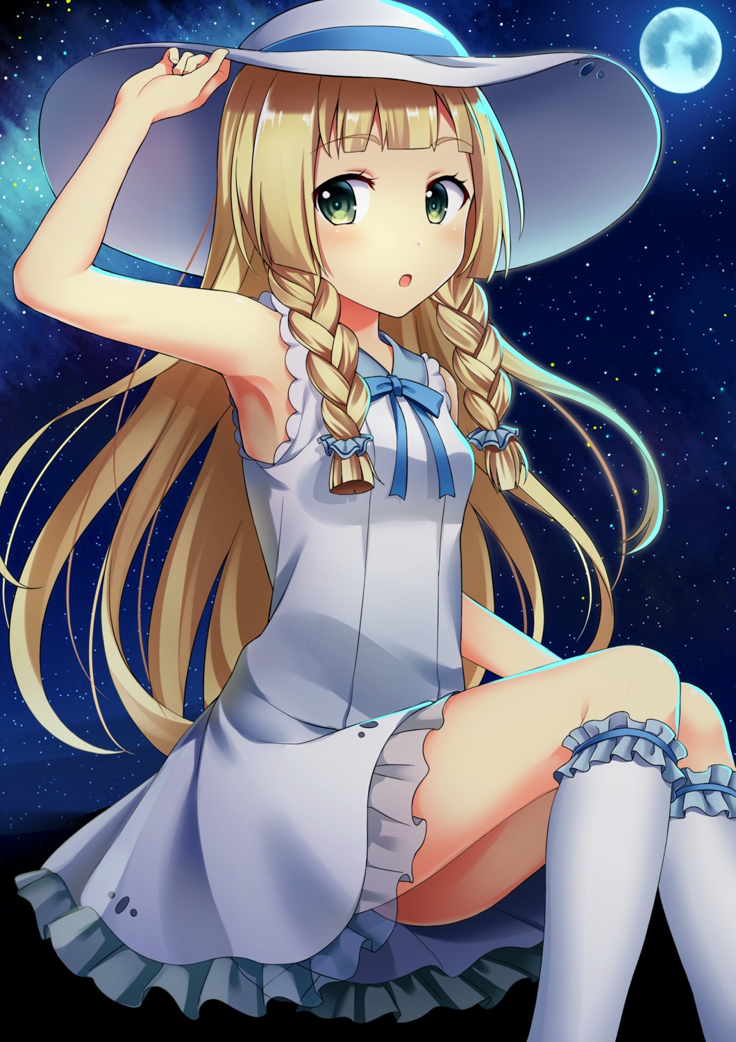 dress lillie_(pokemon) pokemon pokemon_sm pokemon_usum see_through yuusa