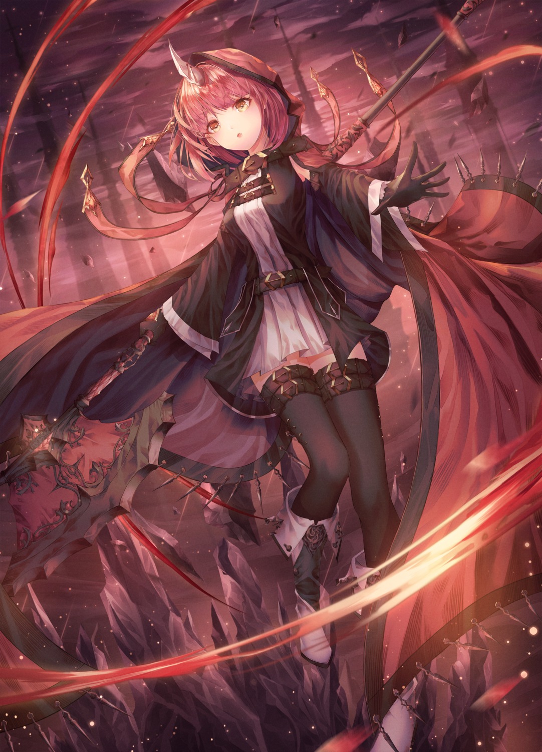 dress horns momingie thighhighs weapon