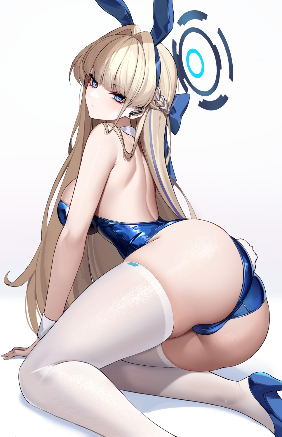 animal_ears ass asuma_toki blue_archive bunny_ears bunny_girl cameltoe eternity_(shadeh) halo heels tail thighhighs