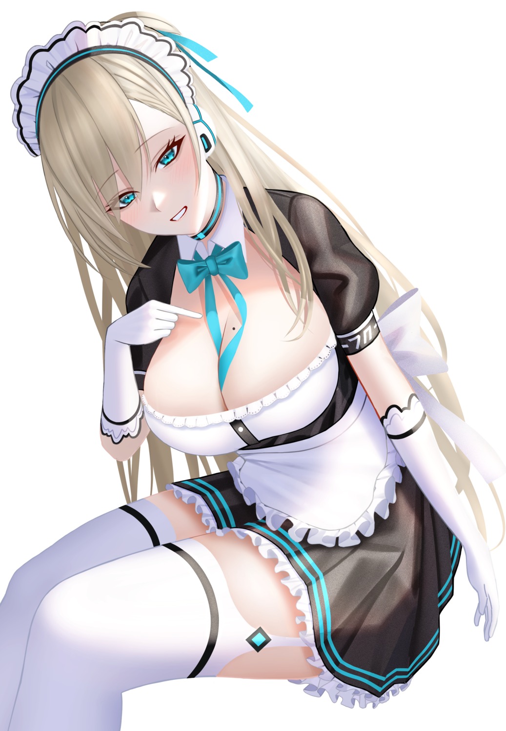 blue_archive ichinose_asuna maid no_bra stockings thighhighs you_(yoyou)