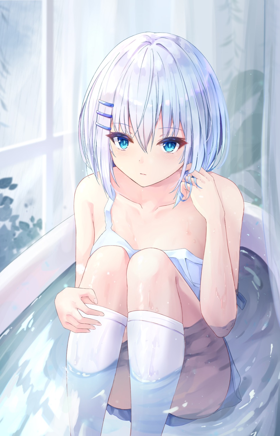 bathing date_a_live no_bra tobiichi_origami tobiichi_origami_(pixiv31950946) wet