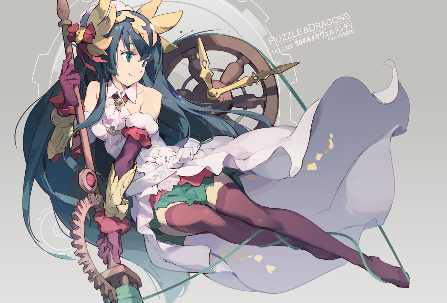 dress puzzle_&_dragons tennohi thighhighs weapon