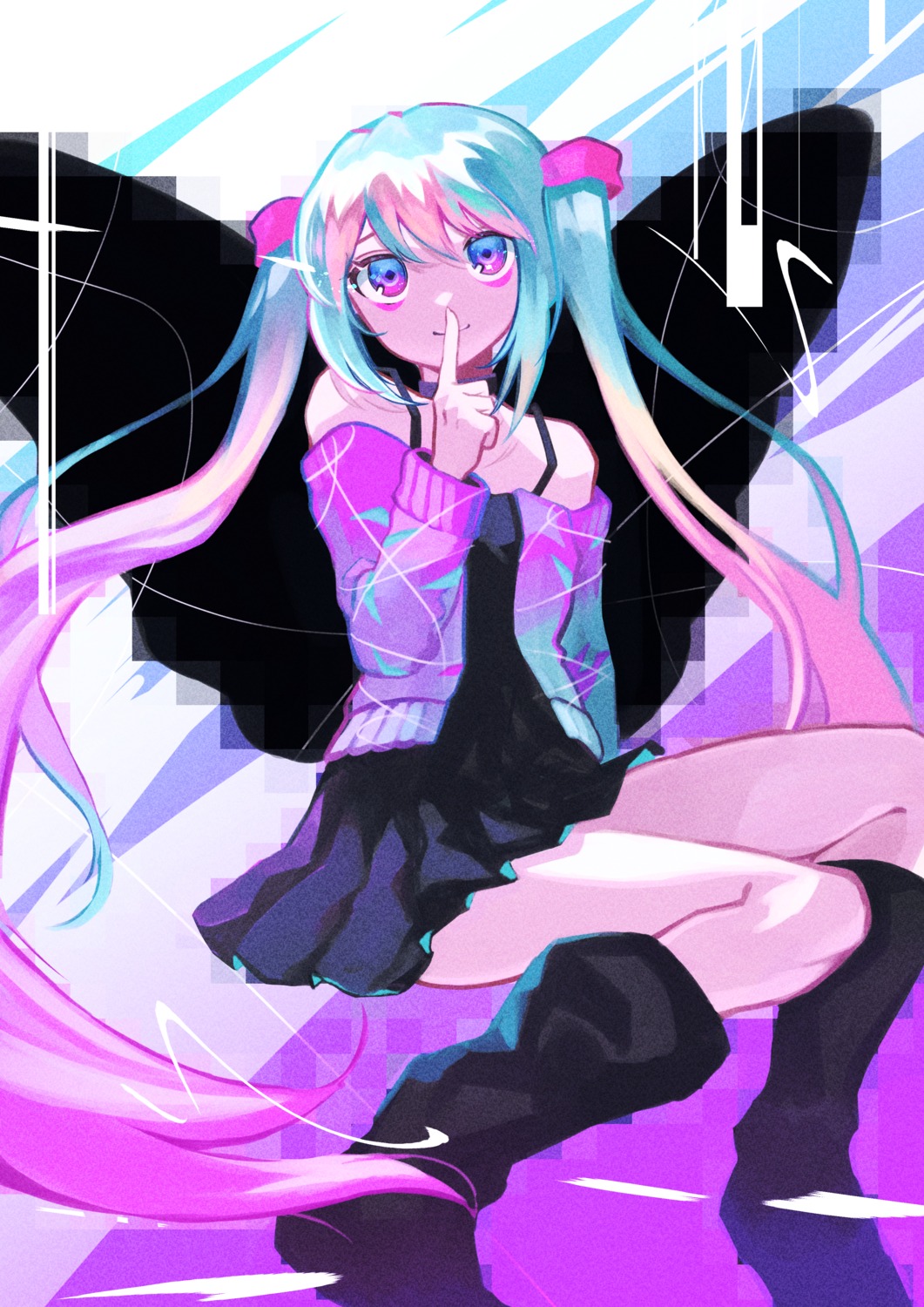 beekan dress hatsune_miku secret_himitsu sweater vocaloid