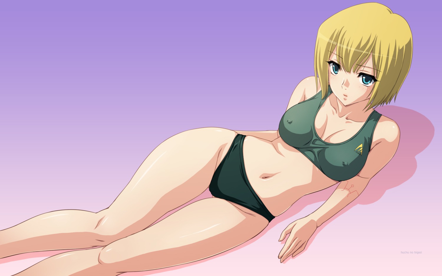 bikini cleavage erect_nipples gundam gundam_00 louise_halevy swimsuits tadano_akira wallpaper