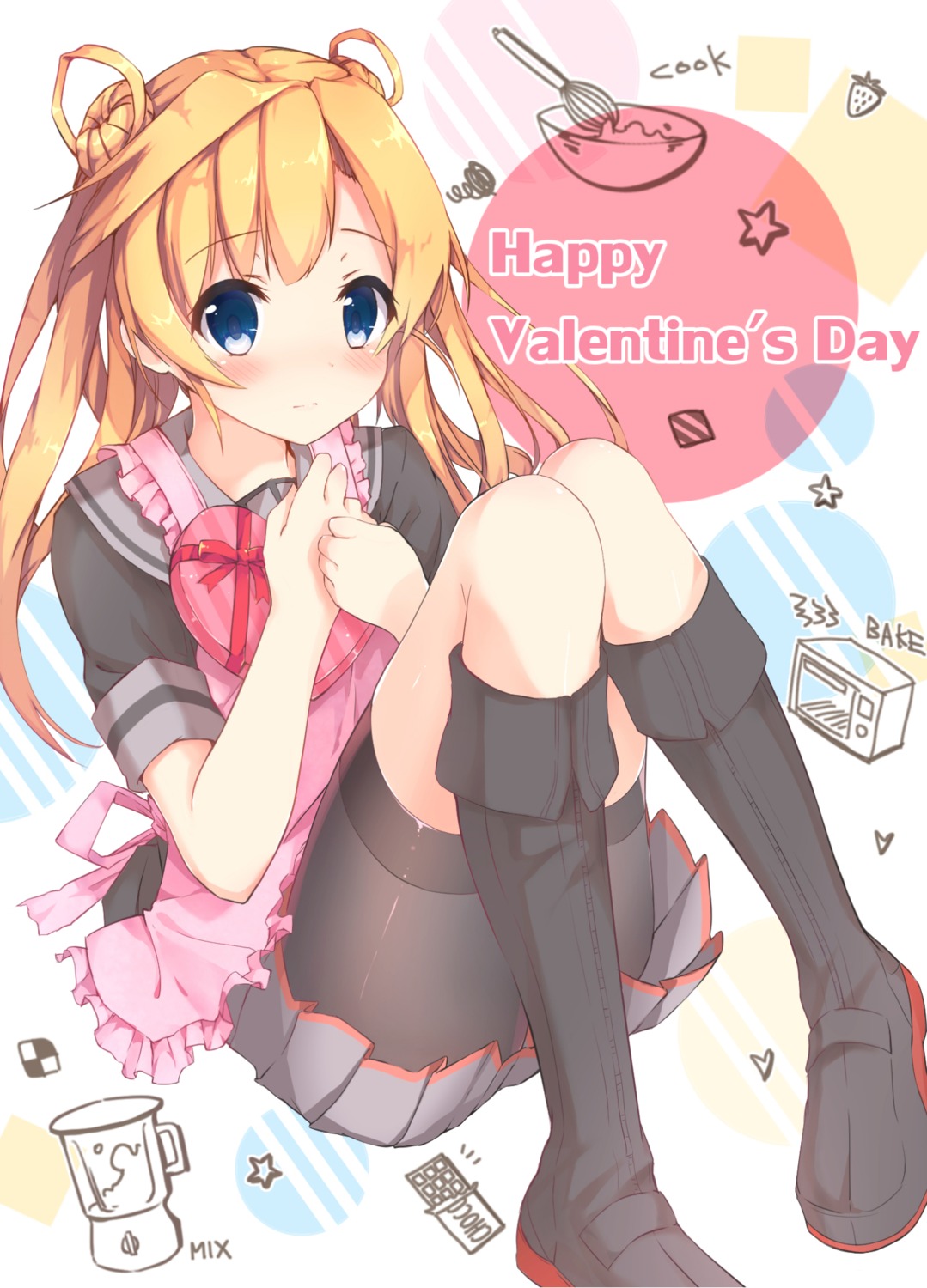 abukuma_(kancolle) bike_shorts ezoshika kantai_collection seifuku valentine