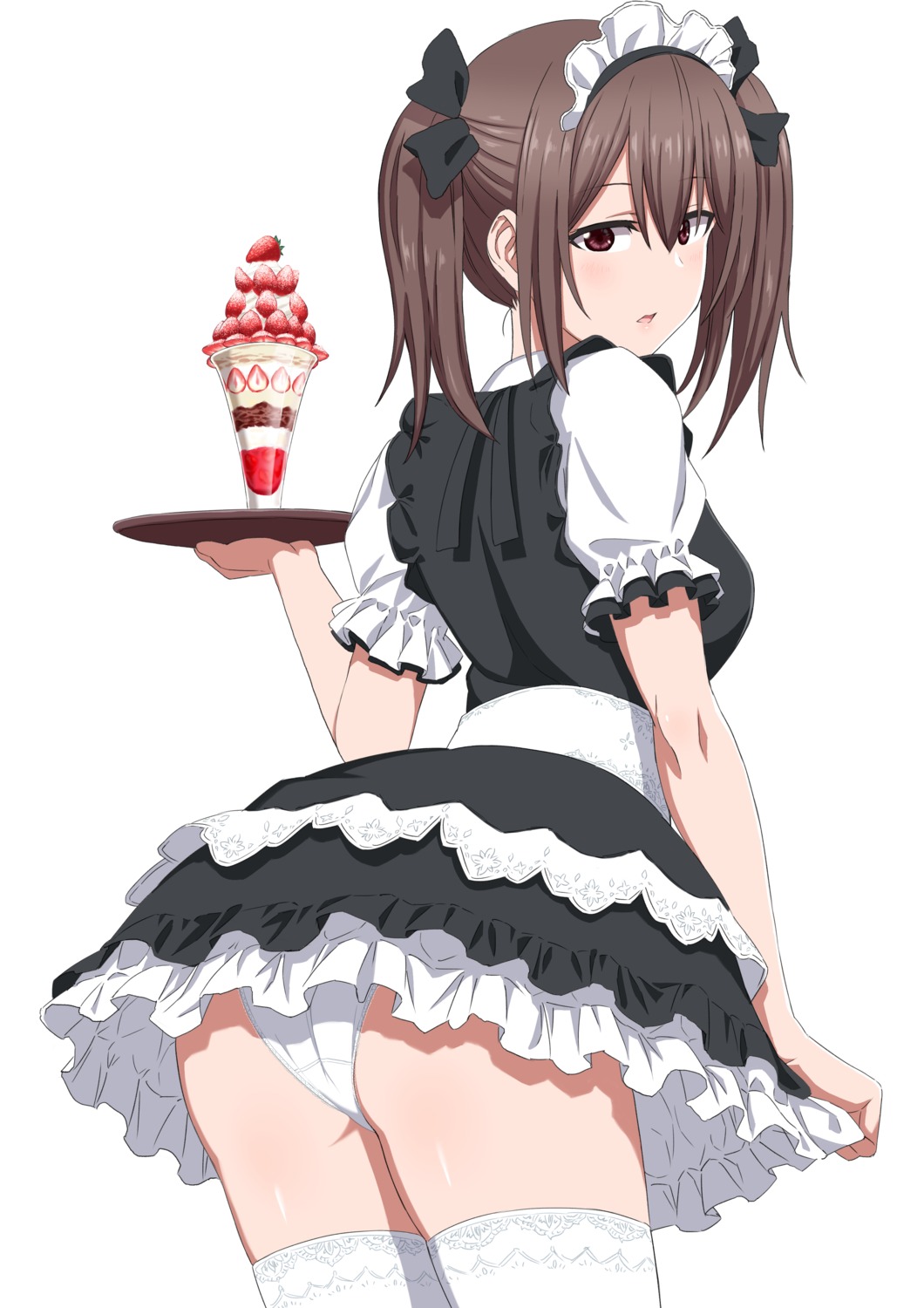 ass maid pantsu skirt_lift thighhighs tuskryo waitress