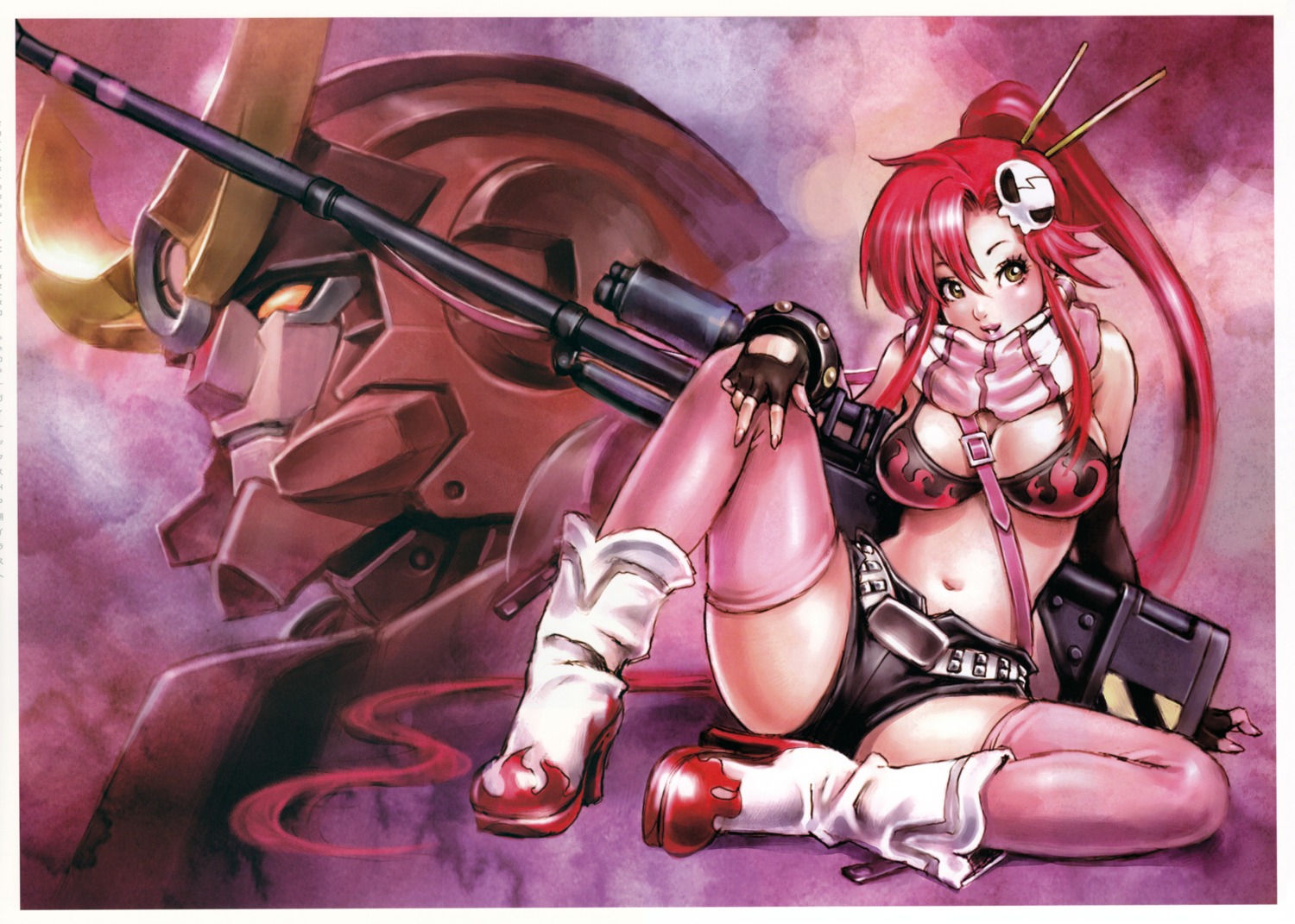 bikini_top cleavage fixed gun heels mecha swimsuits tengen_toppa_gurren_lagann thighhighs yamashita_shunya yoko