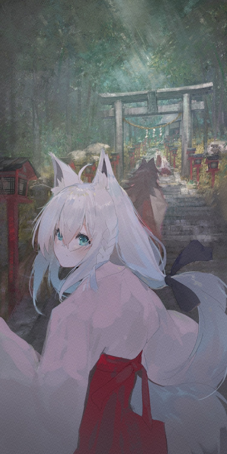 animal_ears hololive hololive_gamers kitsune miko shirakami_fubuki tagme tail