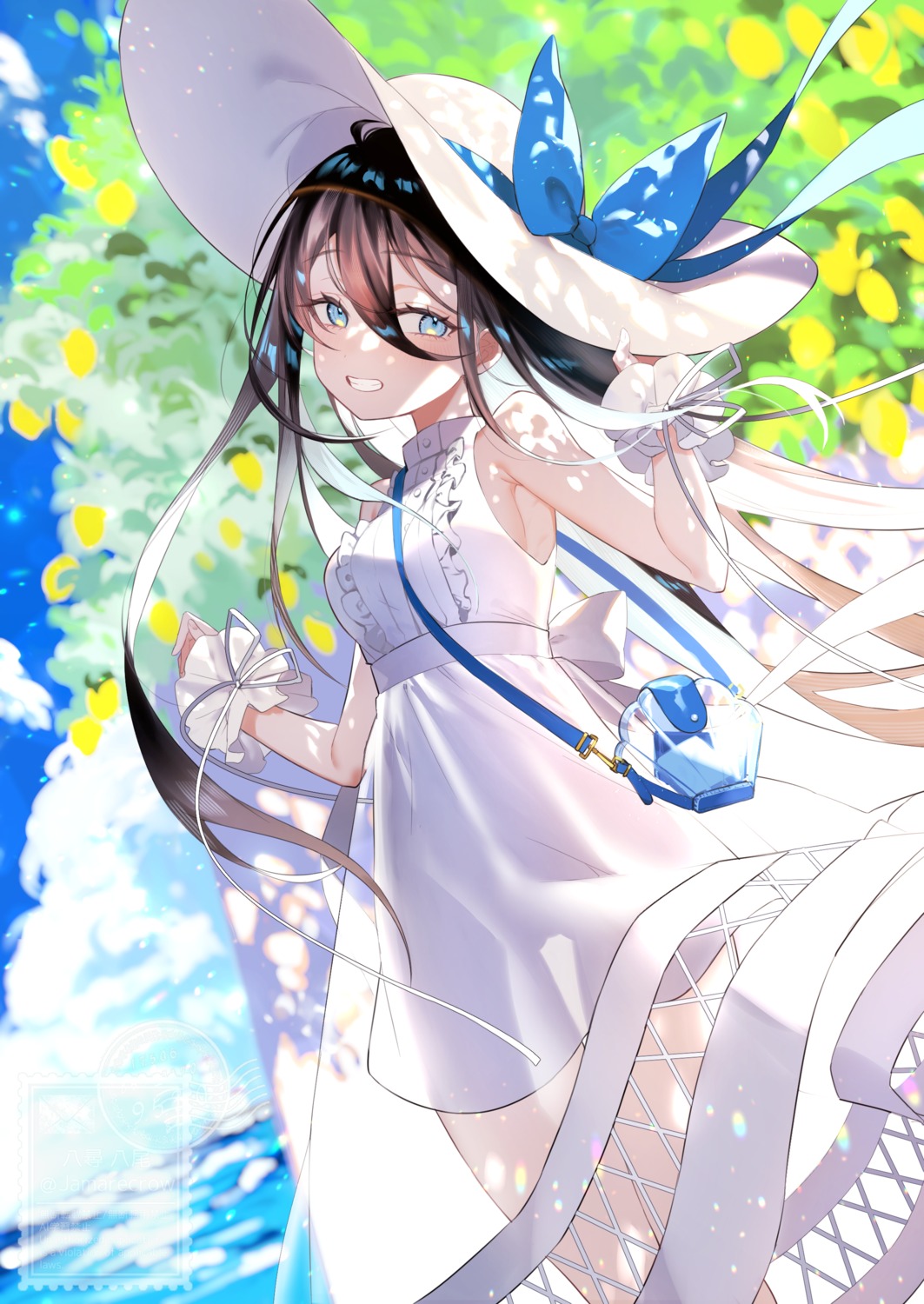 dress momijisio no_bra see_through summer_dress