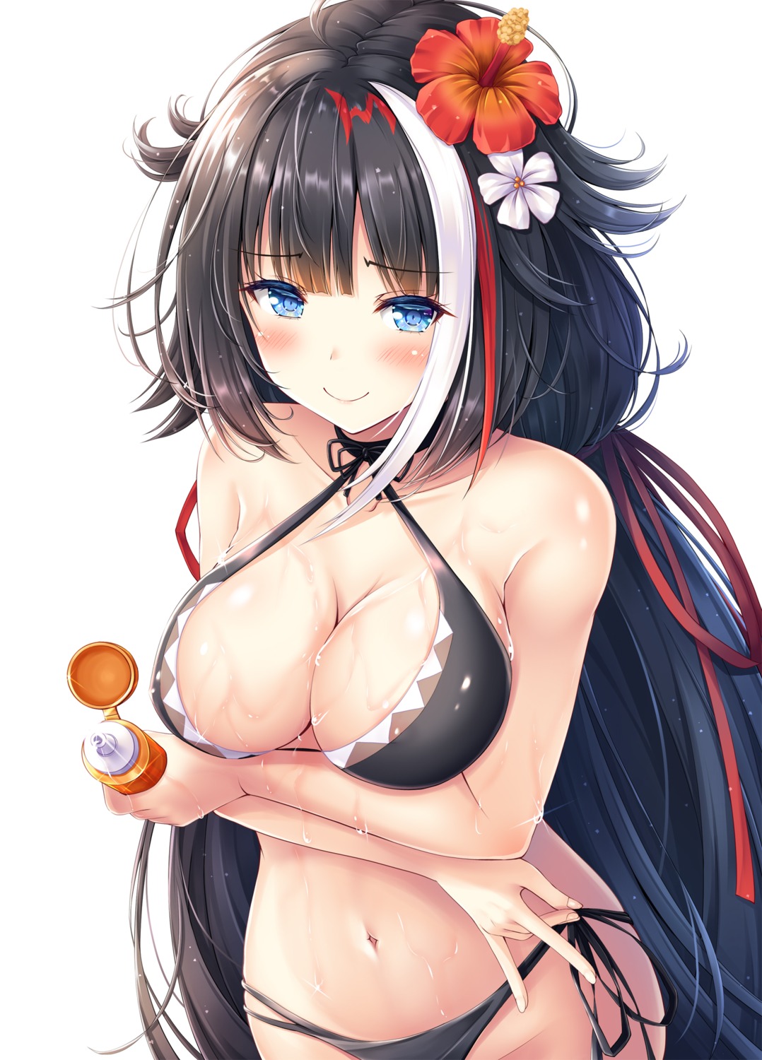 akashio azur_lane bikini breast_hold deutschland_(azur_lane) swimsuits wet