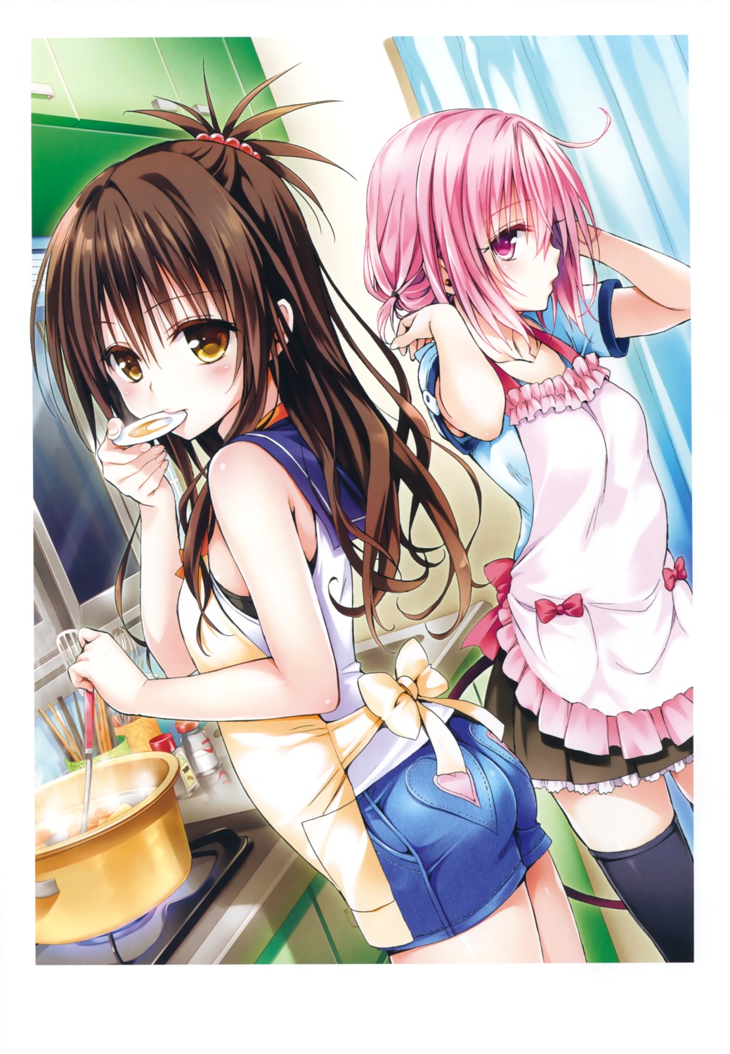 ass momo_velia_deviluke tail thighhighs to_love_ru to_love_ru_darkness yabuki_kentarou yuuki_mikan