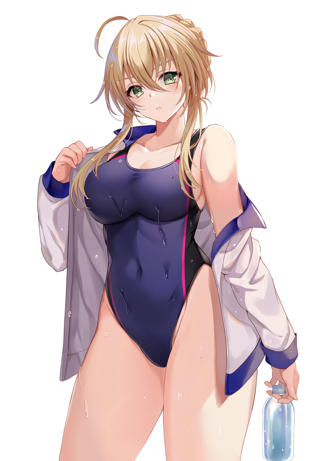 artoria_pendragon_(lancer) fate/grand_order gym_uniform harimoji swimsuits undressing