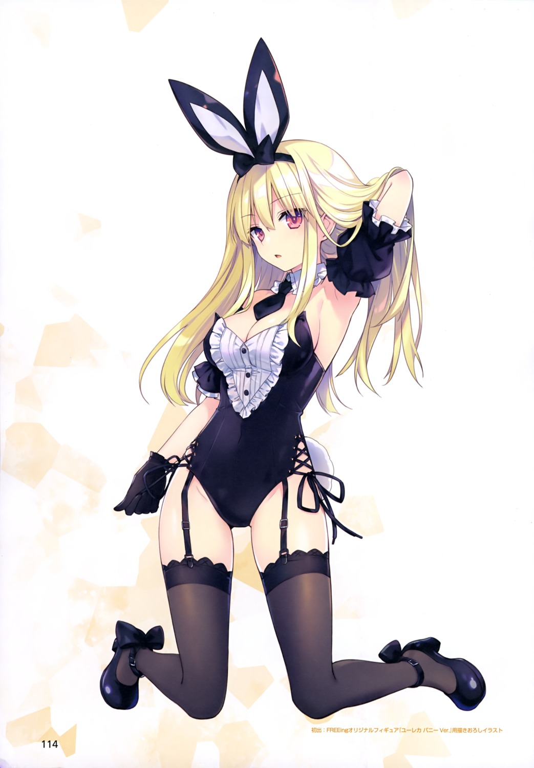 animal_ears bunny_ears bunny_girl cleavage heels stockings tail thighhighs tsunako