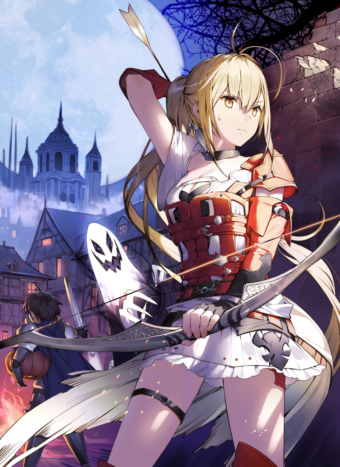 armor cleavage garter halloween kitada_mo sword weapon