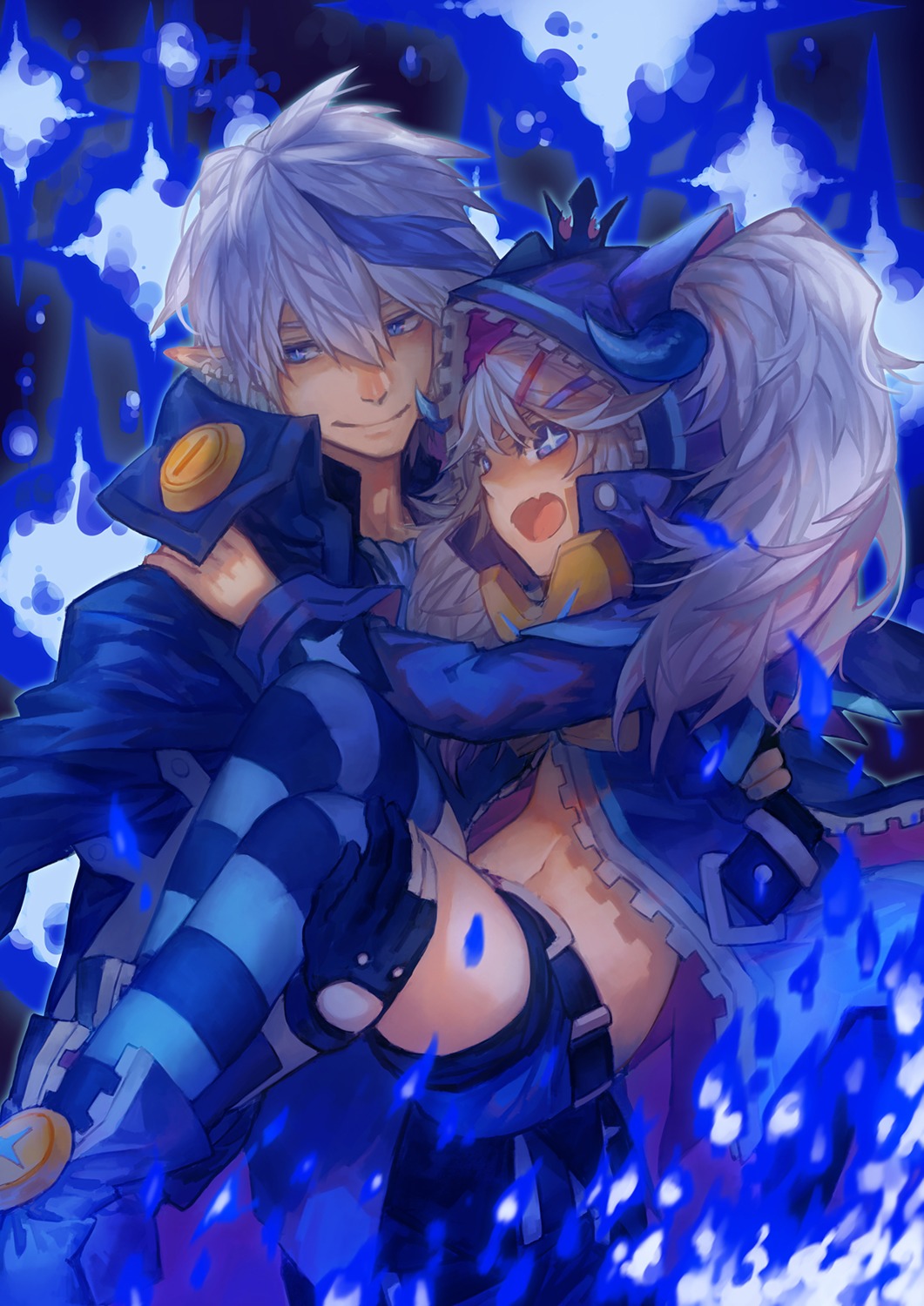 ciel_(elsword) elsword horns lu_(elsword) mister_rhino thighhighs