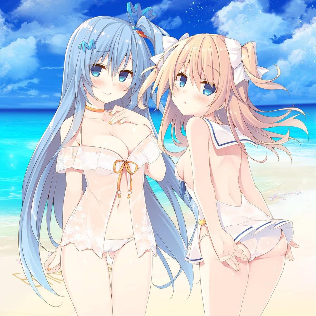 ass bikini breast_hold cameltoe cleavage emori_el emori_miku emori_miku_project miko_92 see_through swimsuits