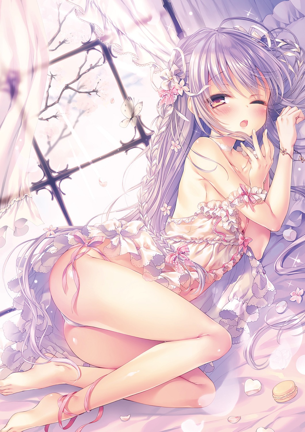 breast_hold lingerie pantsu rubi-sama see_through string_panties