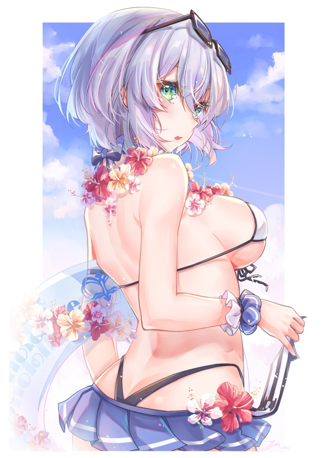 ass bikini hololive megane sen_miyagawa shirogane_noel swimsuits