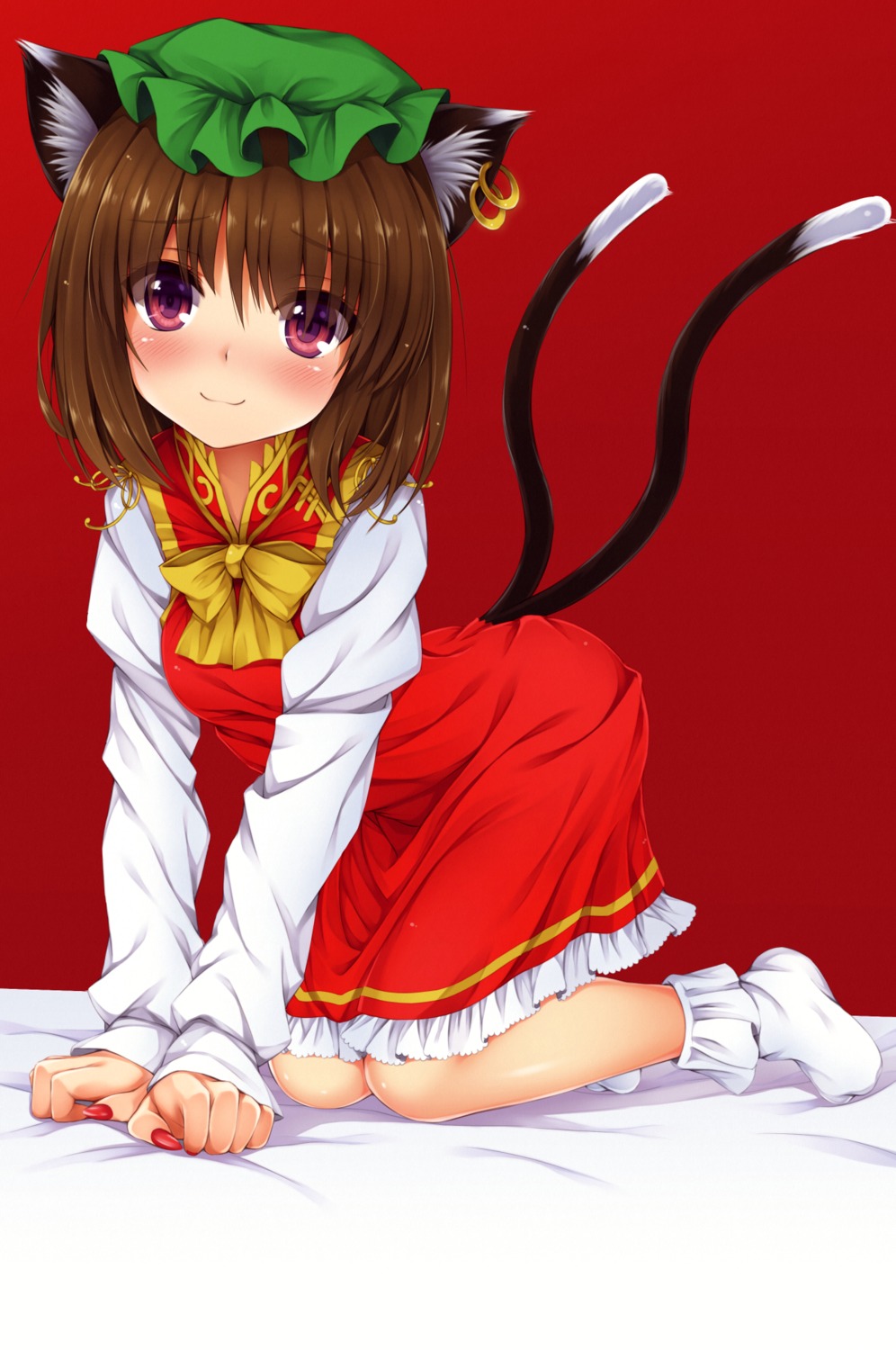 animal_ears chen dress kitou_kaitai nekomimi tail touhou