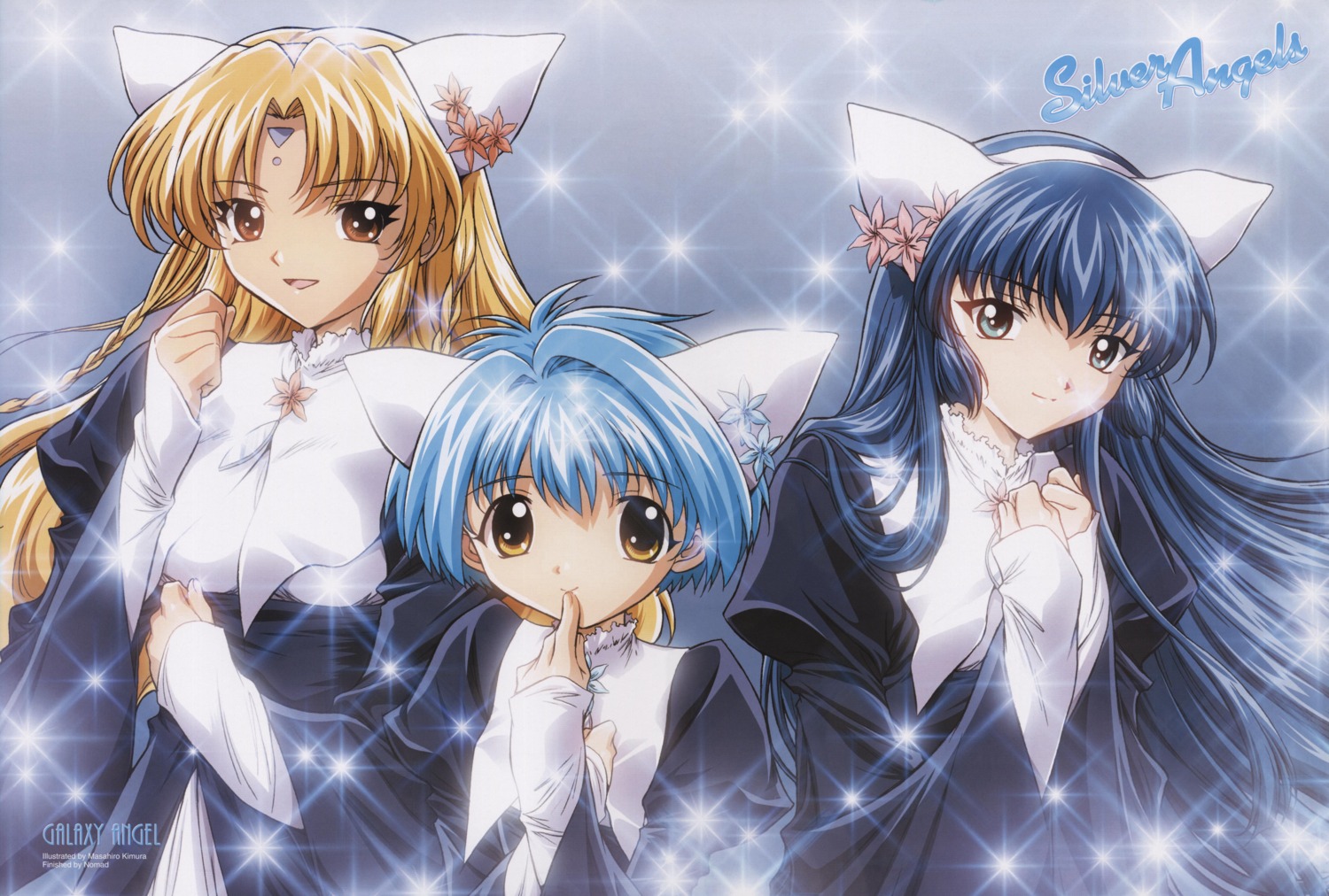 animal_ears dress galaxy_angel karasuma_chitose kimura_masahiro mint_blancmanche nekomimi nun ranpha_franboise