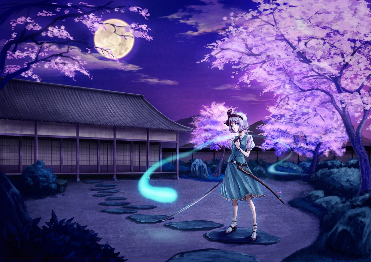 dokuro konpaku_youmu landscape myon touhou