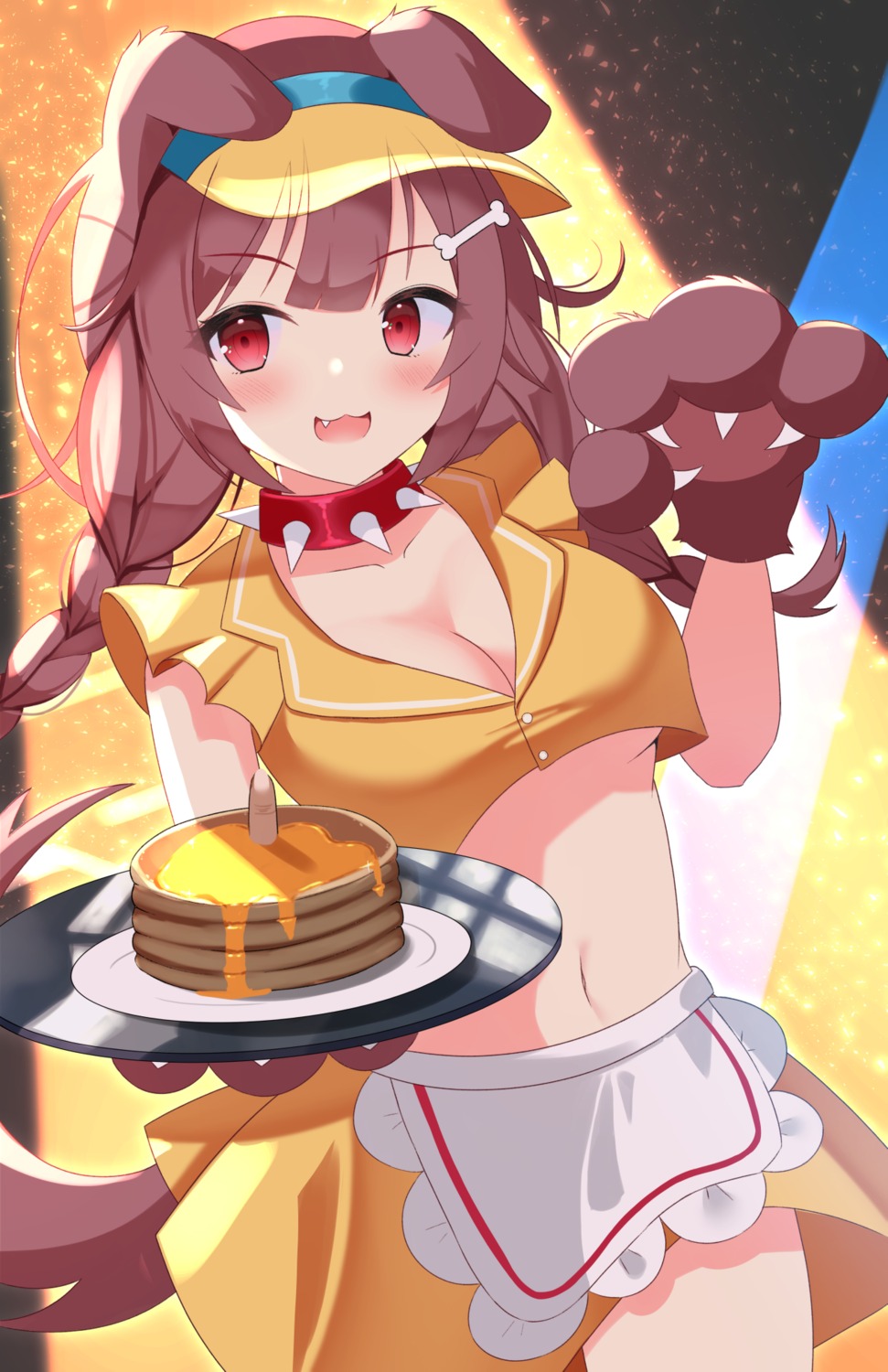 animal_ears cleavage hololive hololive_gamers inugami_korone inumimi kawaiipony2 tail waitress