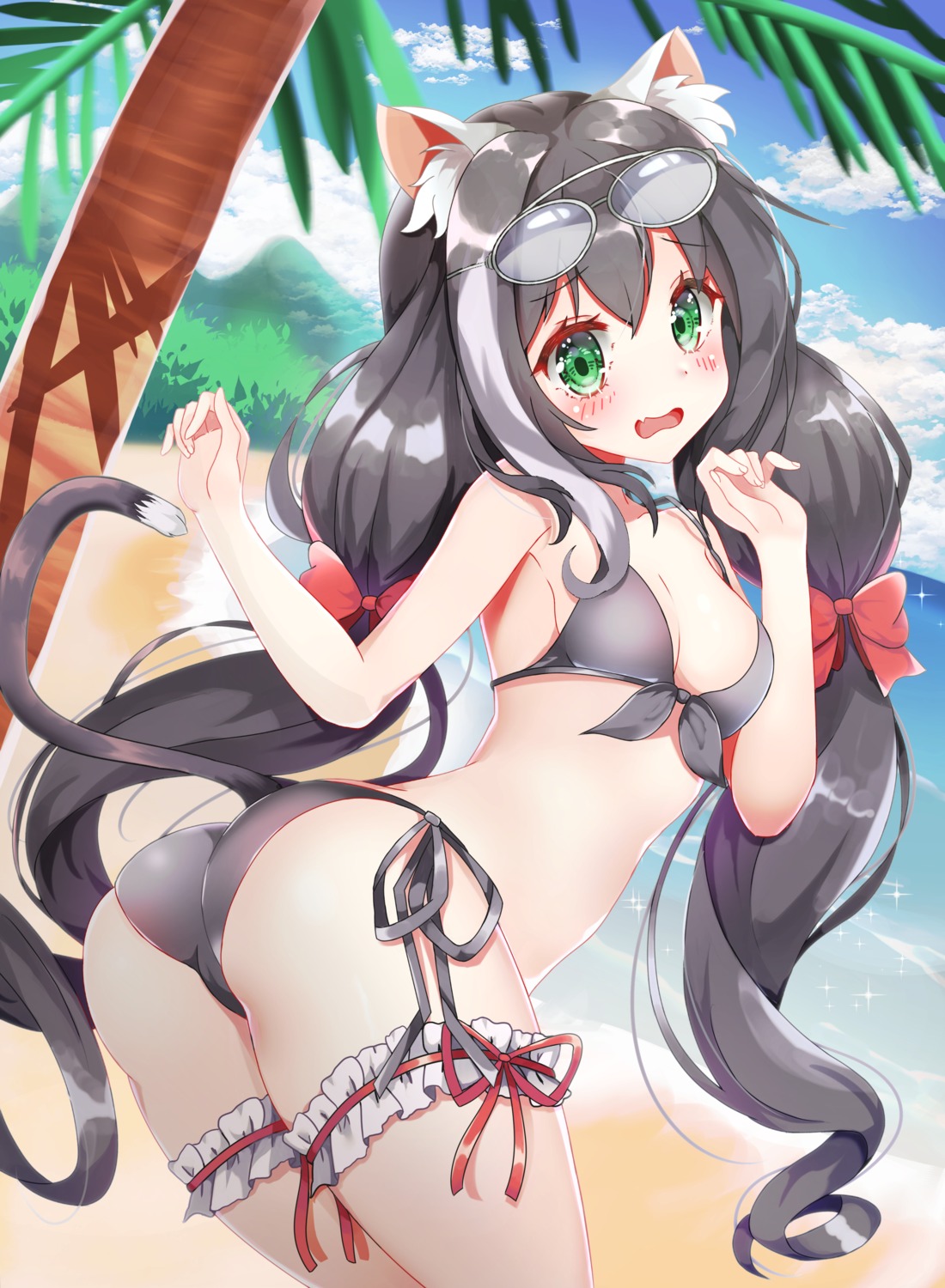 animal_ears ass bikini cameltoe cleavage garter karyl_(princess_connect) megane princess_connect princess_connect!_re:dive swimsuits tail tia_(4017342)