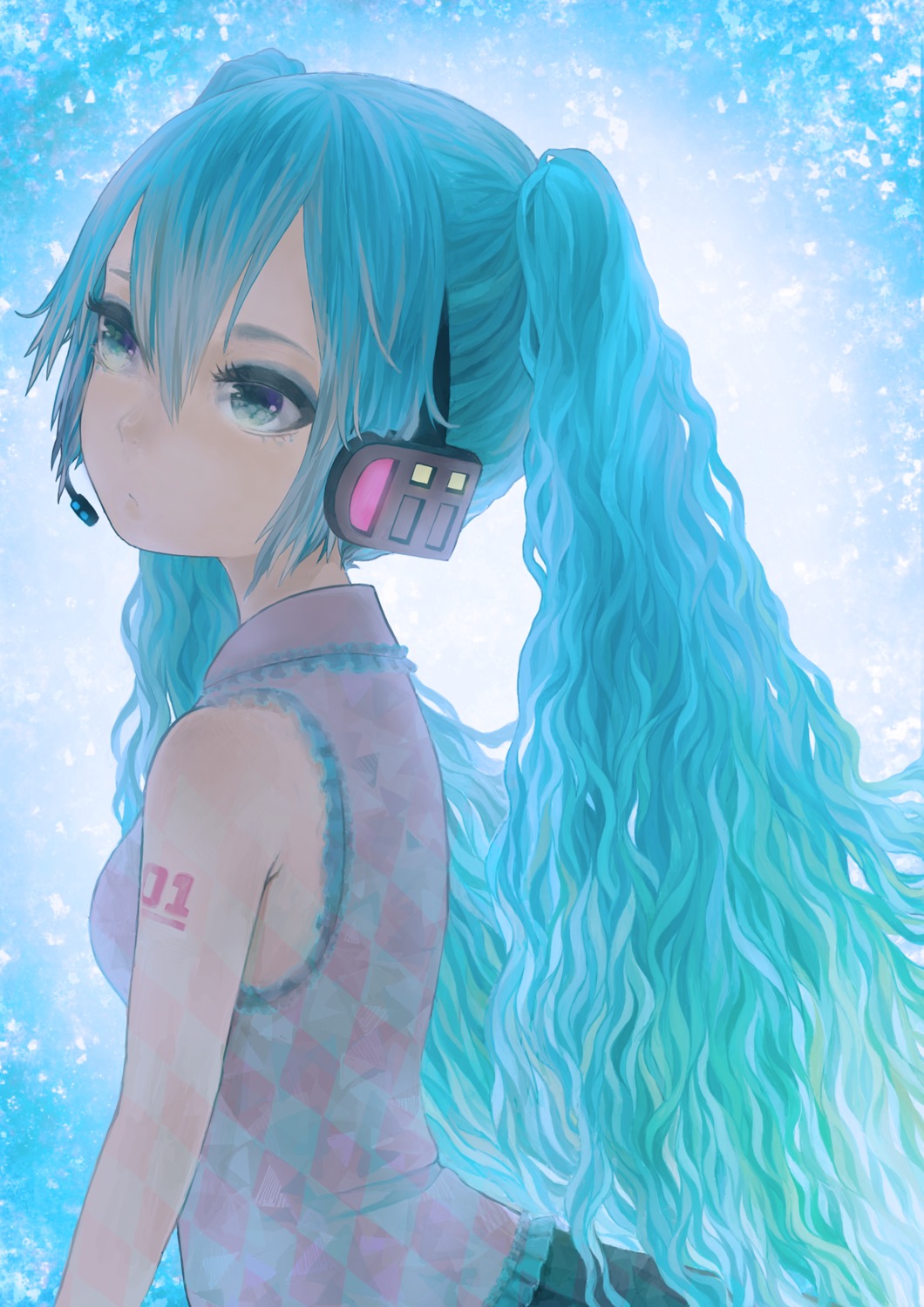 hatsune_miku headphones maiko_(macaroni) vocaloid