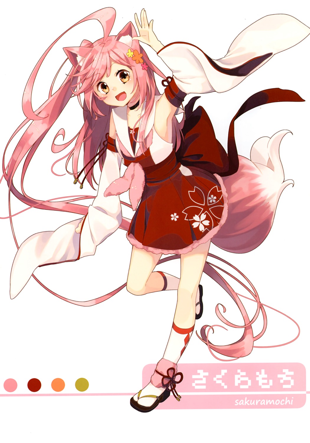 animal_ears japanese_clothes kitsune sakuragi_ren sakuranoiro tail