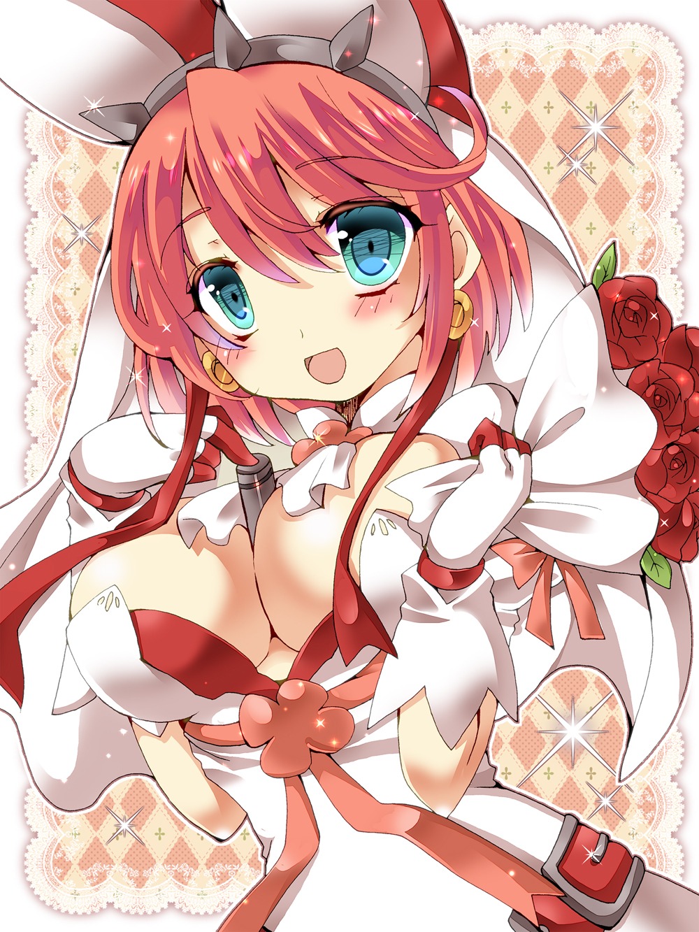 cleavage dress elphelt_valentine guilty_gear wedding_dress yoroi_nau