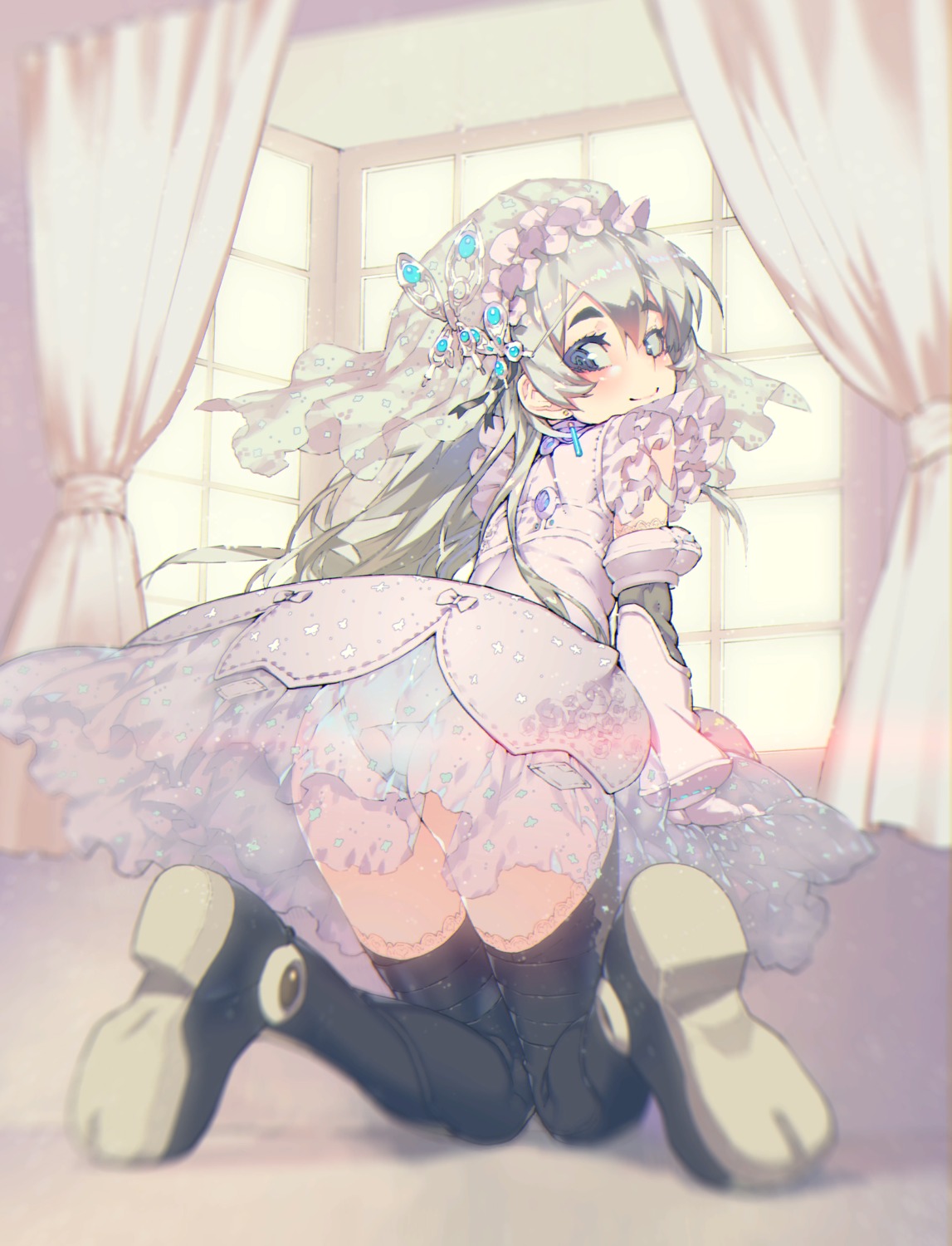 ass chaika_trabant fantasia_re:build hitsugi_no_chaika namaniku_atk pantsu see_through thighhighs