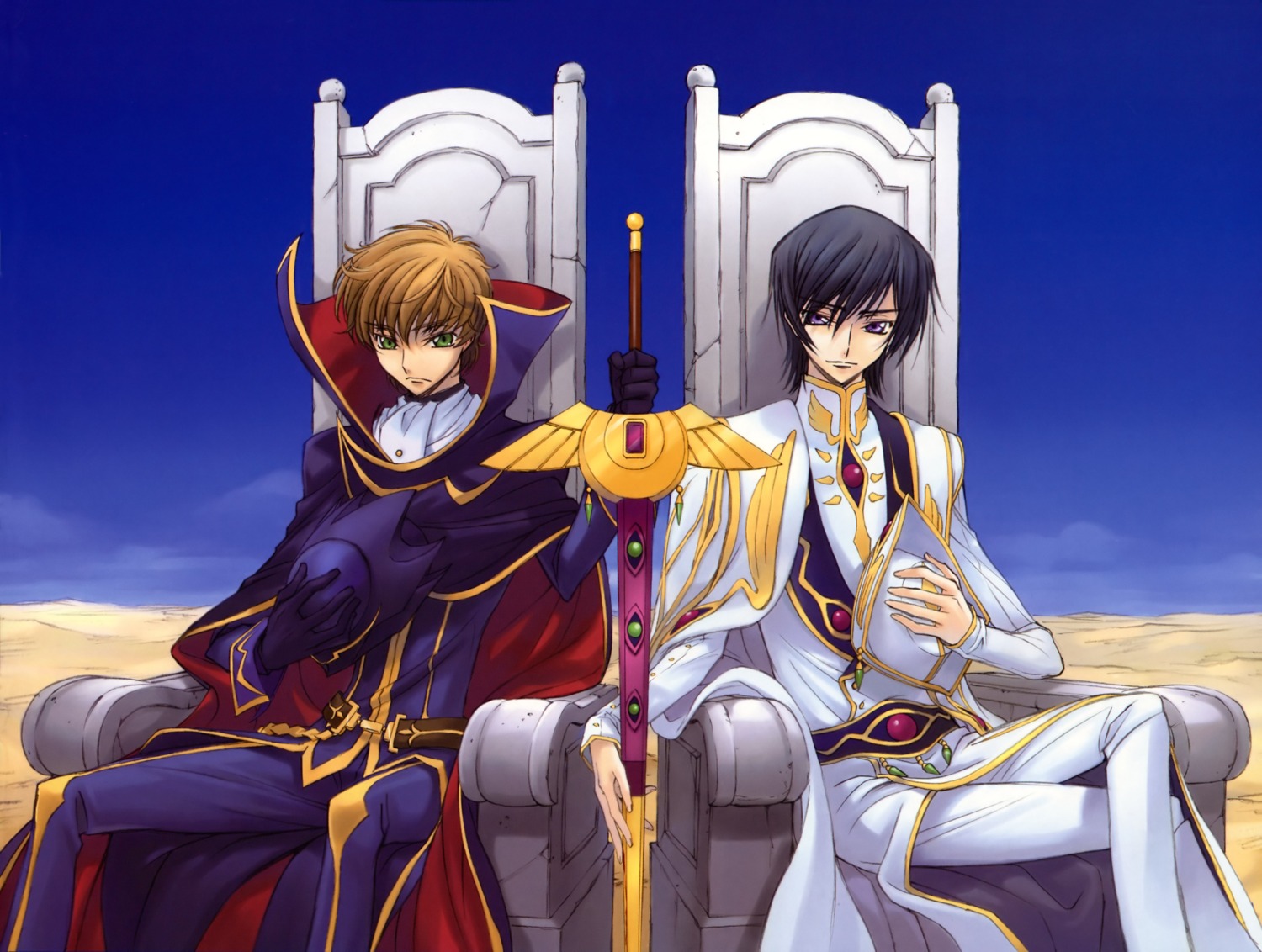 code_geass kimura_takahiro kururugi_suzaku lelouch_lamperouge male ricca