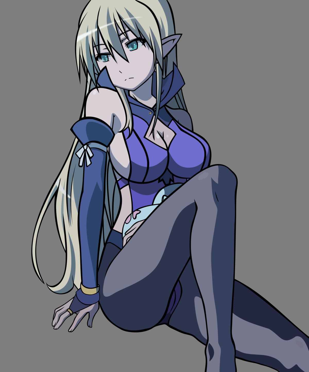 cleavage lotte_no_omocha! mercelida_ygvar pantyhose pointy_ears transparent_png vector_trace