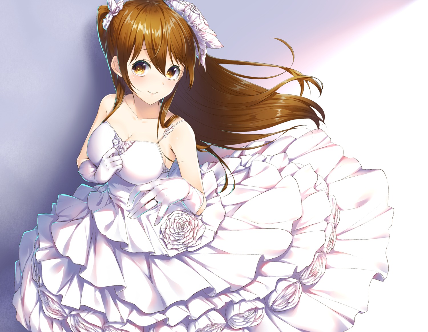 cleavage dress ogiso_setsuna wakuta_chisaki wedding_dress white_album white_album_2