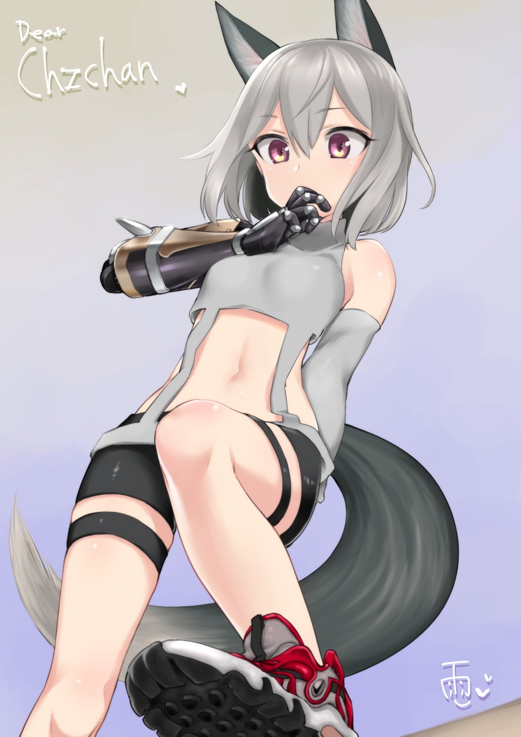 animal_ears aohashi_ame bike_shorts garter tail