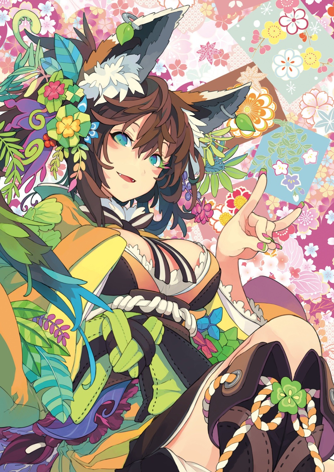 animal_ears japanese_clothes morino_hon