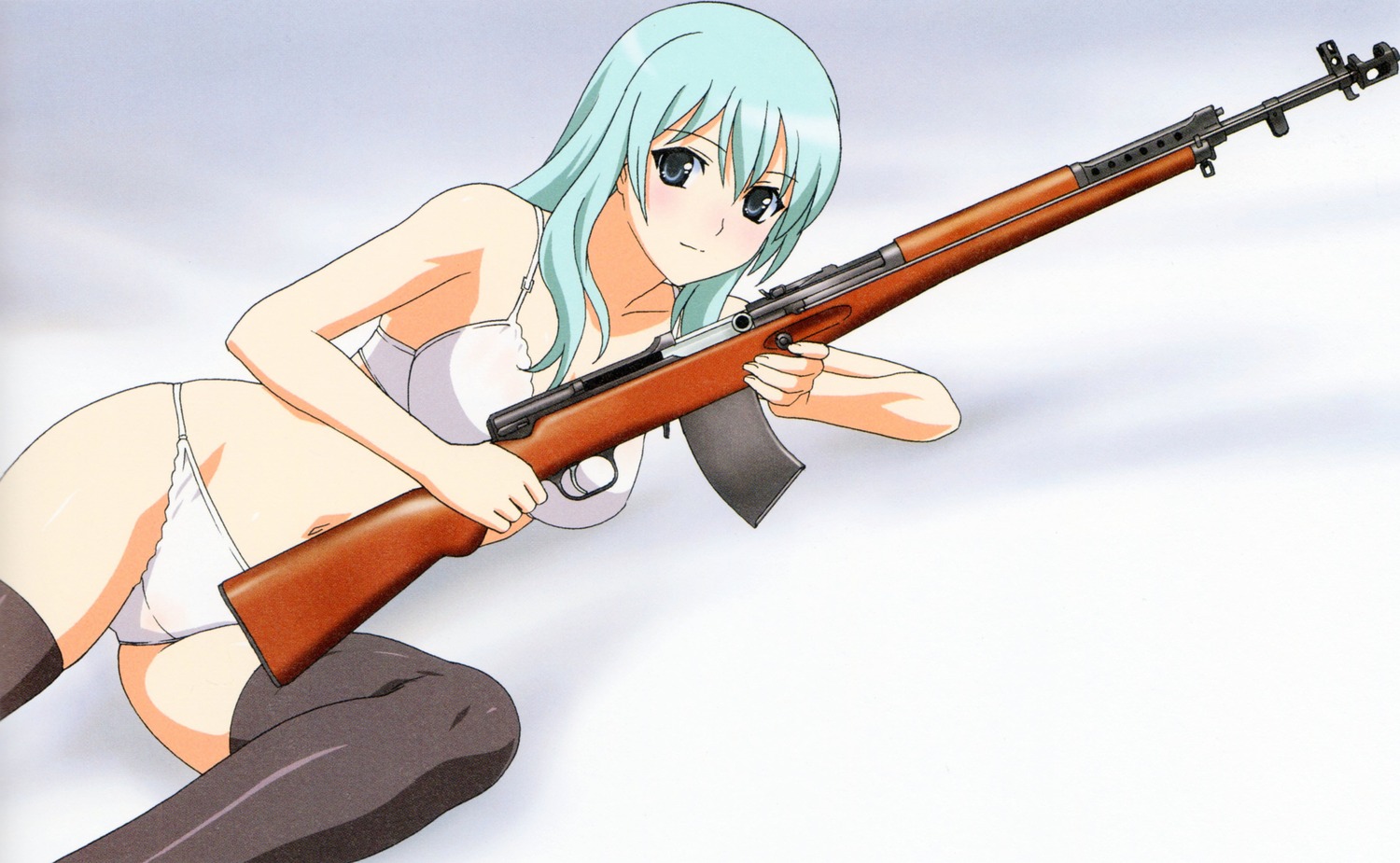 bra cleavage gun pantsu thighhighs yamauchi_noriyasu