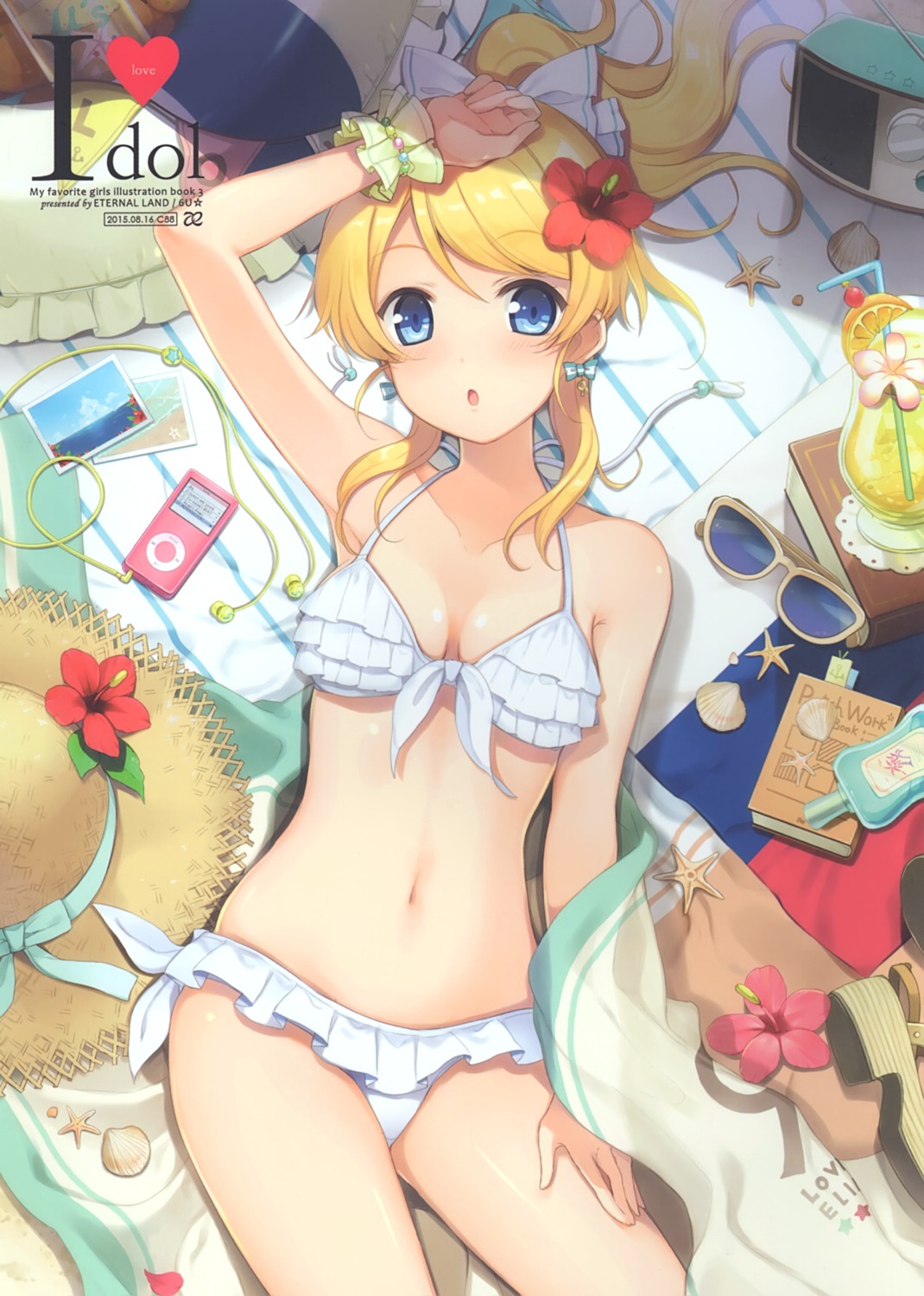 6u ayase_eli bikini cleavage eternal_land love_live! swimsuits