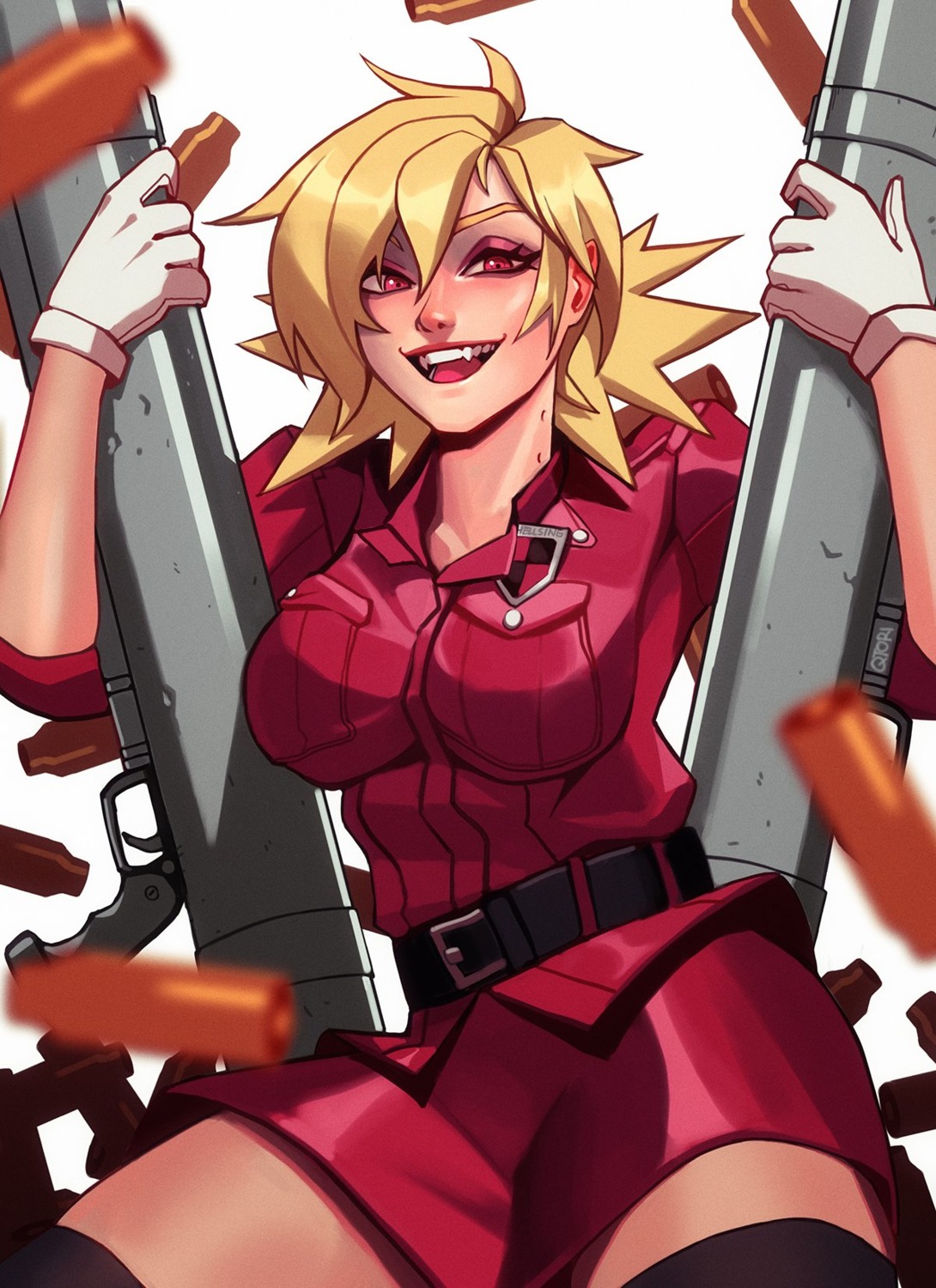 gun hellsing qt0ri seras_victoria thighhighs uniform